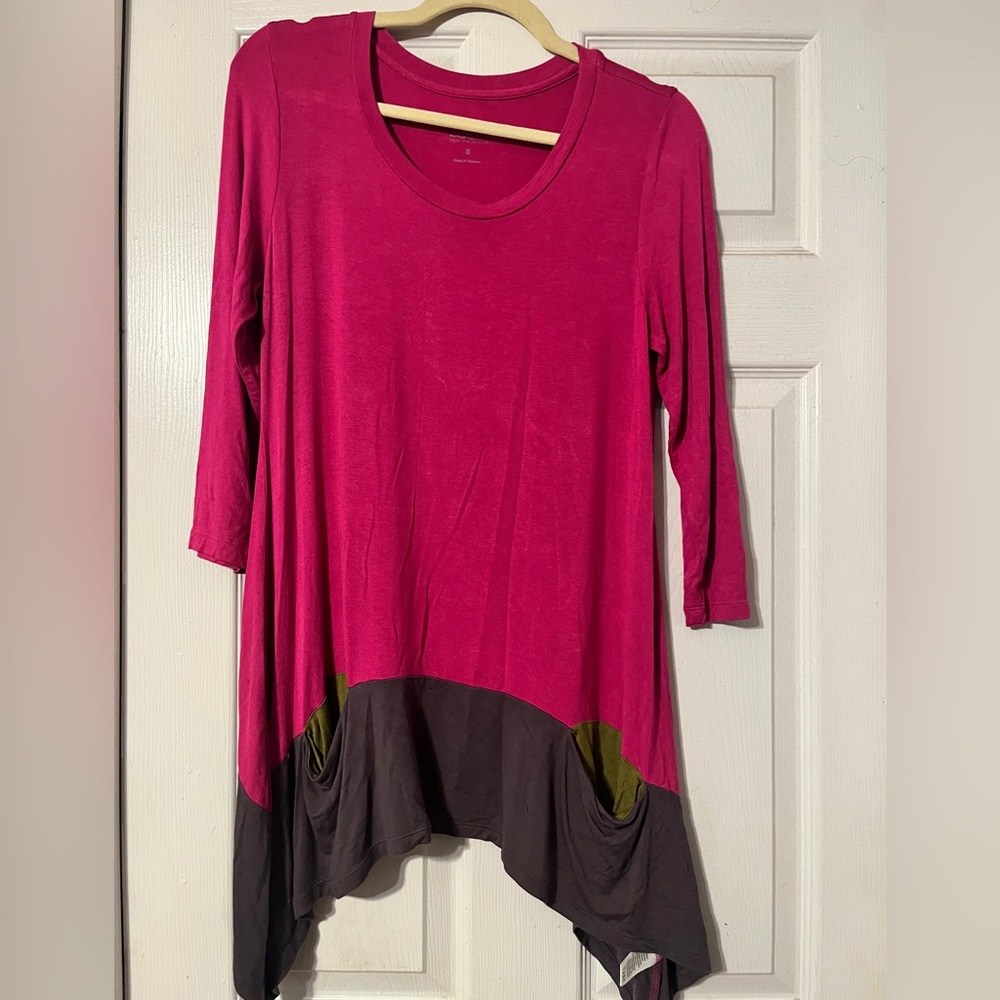 LOGO by Lori Goldstein Pink and Brown Tunic